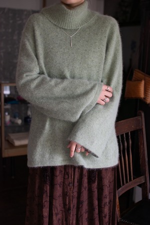 Hight neck mohair knit top