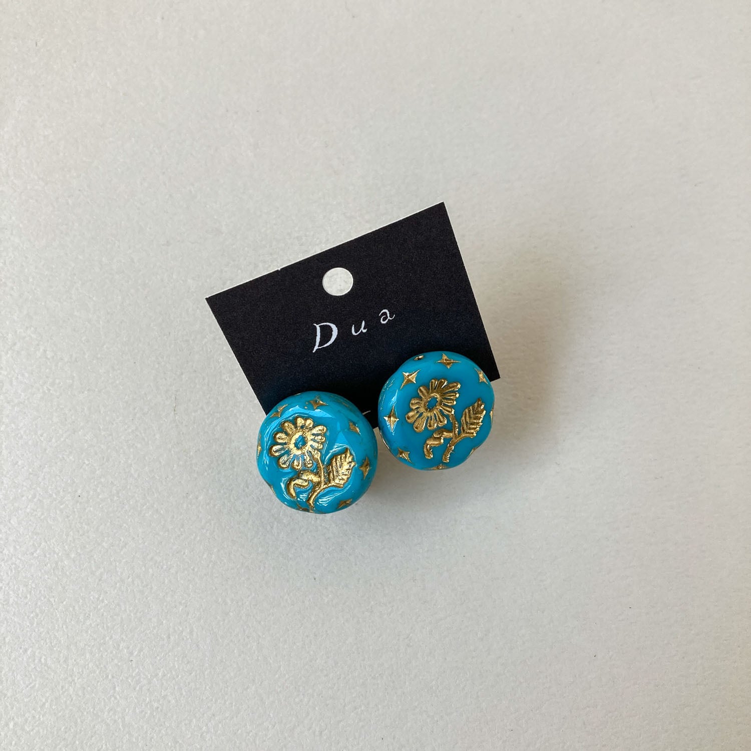 一輪の花模様チェコガラス〈ピアス/イヤリング〉 | Dua-アクセサリー