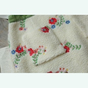 クラシックな森の妖精:ボアと小花柄刺繍のボトリングショートスカート Y0150
