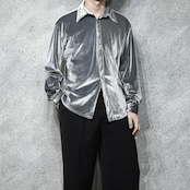 metallic silver velour shirt