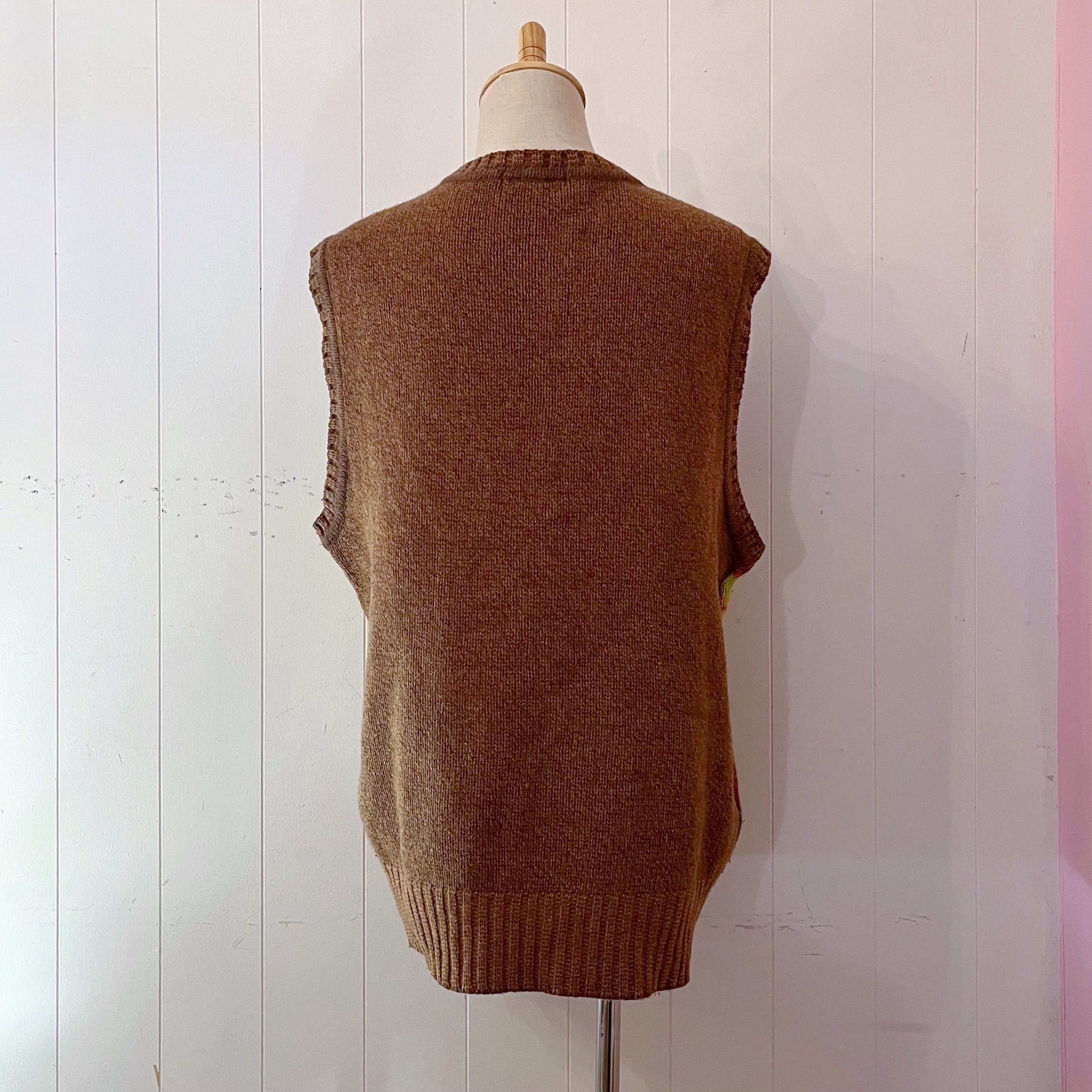 rainbow color mohair knit vest