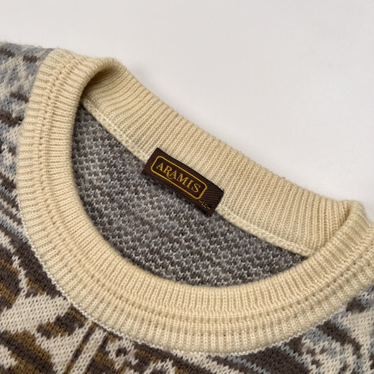 ARAMIS アラミス 総柄 ノルディック ウールニットセーター サイズ LL /メンズ/日本製/マルチ