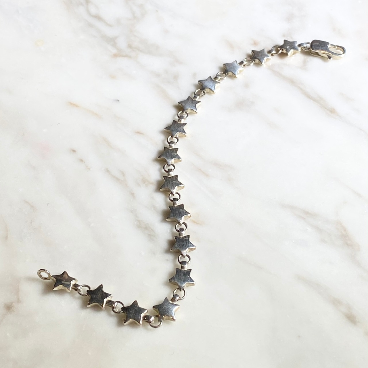 vintage TIFFANY silver star link bracelet “puff star” | NOIR ONLINE
