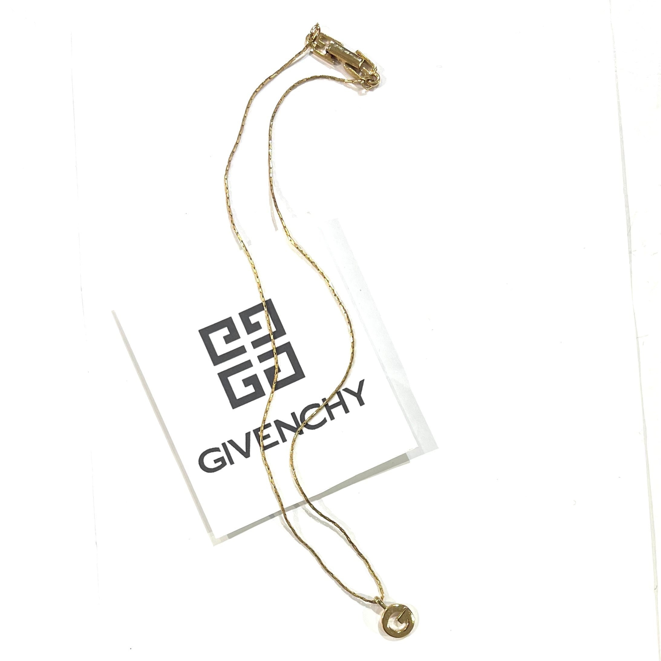 GIVENCHY】2434 ヴィンテージロゴスネークチェーンネックレス ゴールド