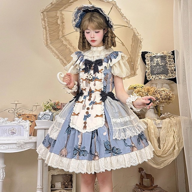 10月出荷 ロリィタ ジャンパースカート レイヤード フリル 魔女の晩餐会 甘ロリ