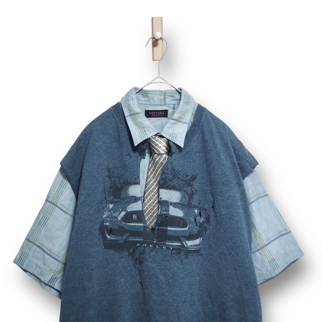 【VINTAGE】ネクタイシャツ＋ボロベスト