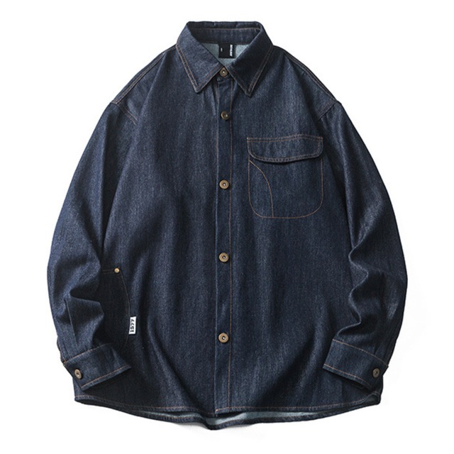 ユーズドウォッシュステッチデニムシャツ【220734】