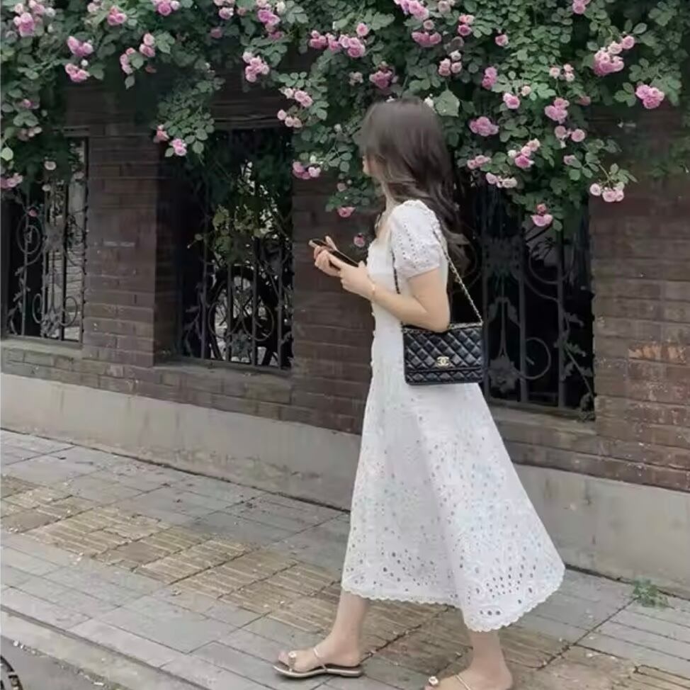 フレンチシックスクエアネックワンピース