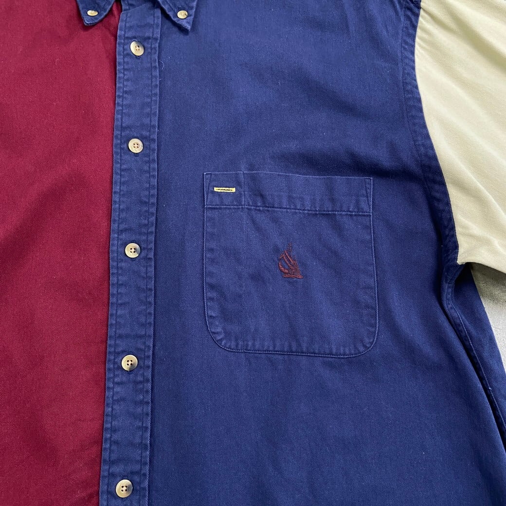 90年代 NAUTICA ノーティカ 長袖 ボタンダウンシャツ クレイジー