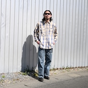 Leh / Bonber Jacket とBOWWOWのネルシャツ、モーターサイクルパンツ