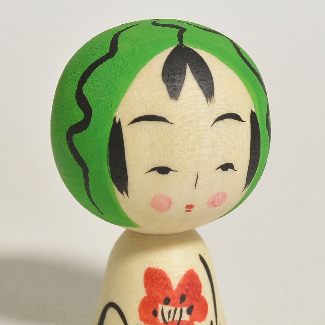 小さなスイカちゃんこけし 約1寸 約3.5cm 鈴木明 工人（作並系）#2464