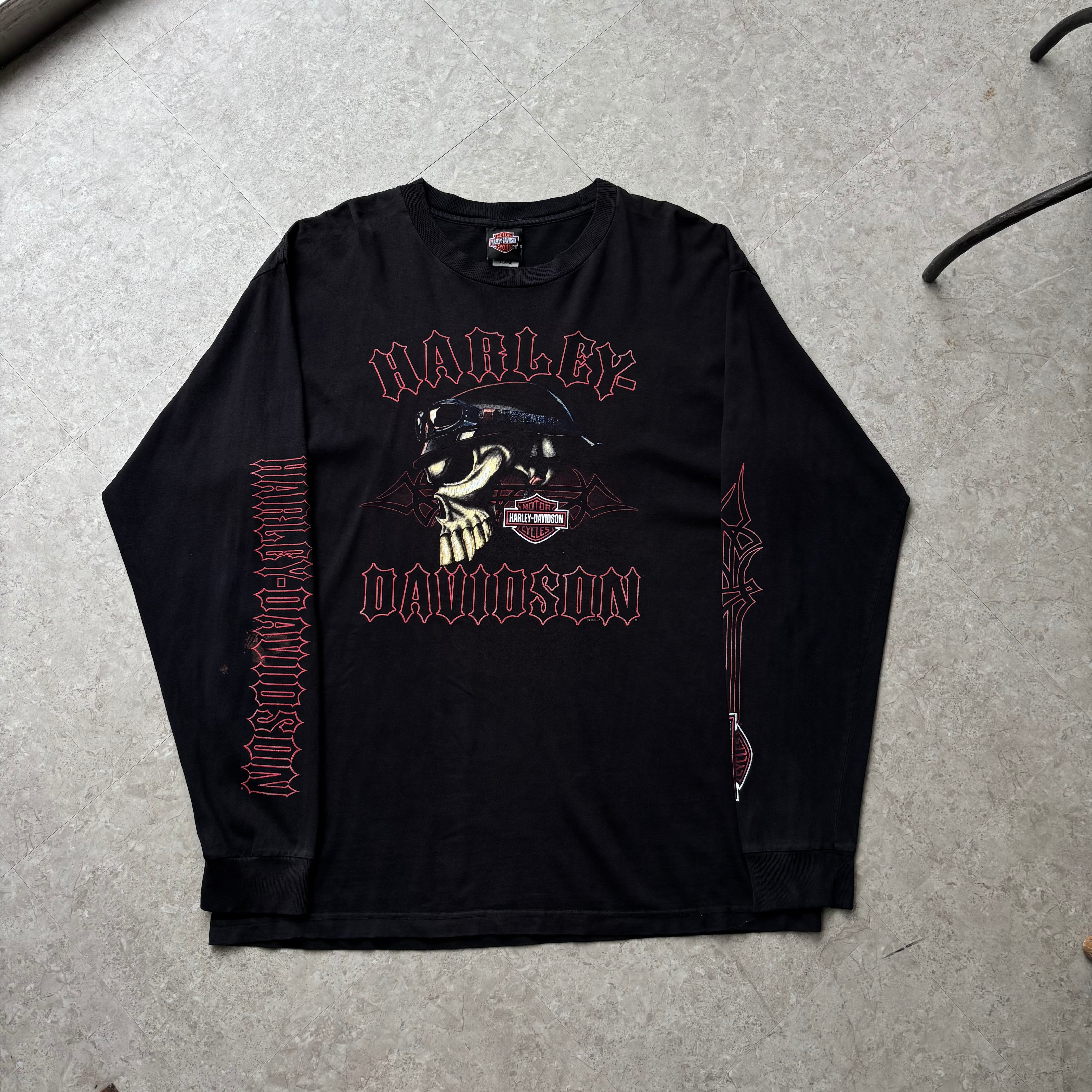 00s Harley-Davidson "Skull" L/S T-shirt【仙台店】