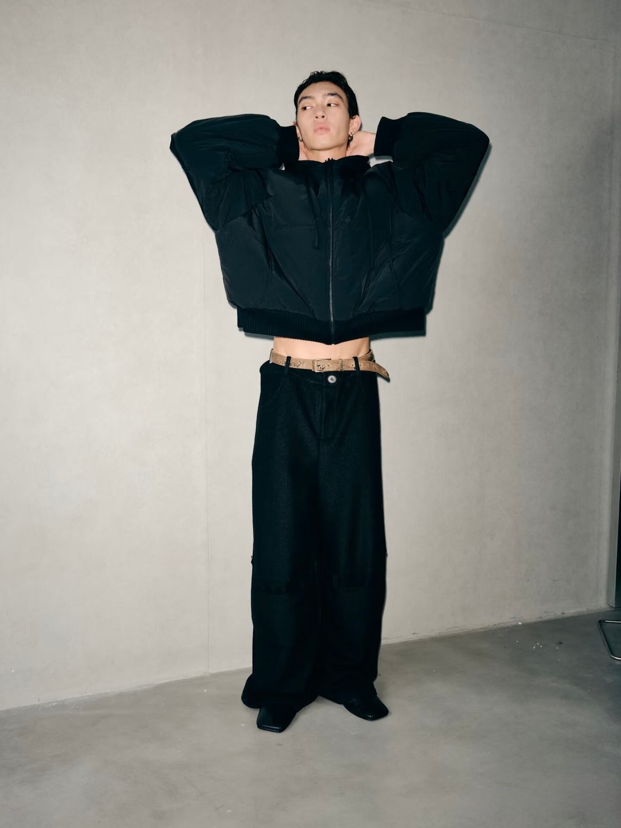 JCAESAR STUDIO WIDE LEG KNEE PATCH PANTS