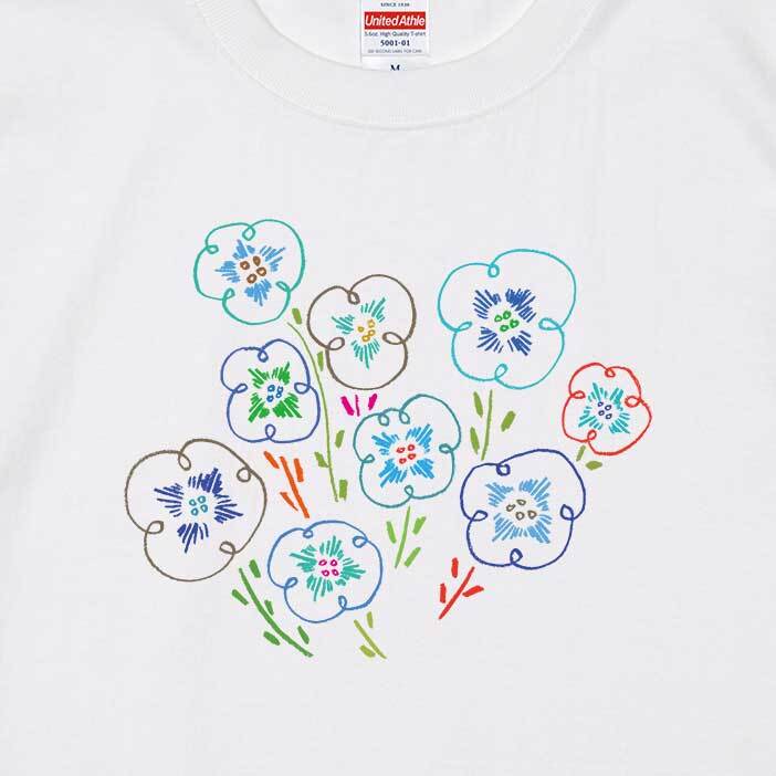 kurukuru Flower / Tシャツ / PEPOTARO /  -WHITE / NATURAL-