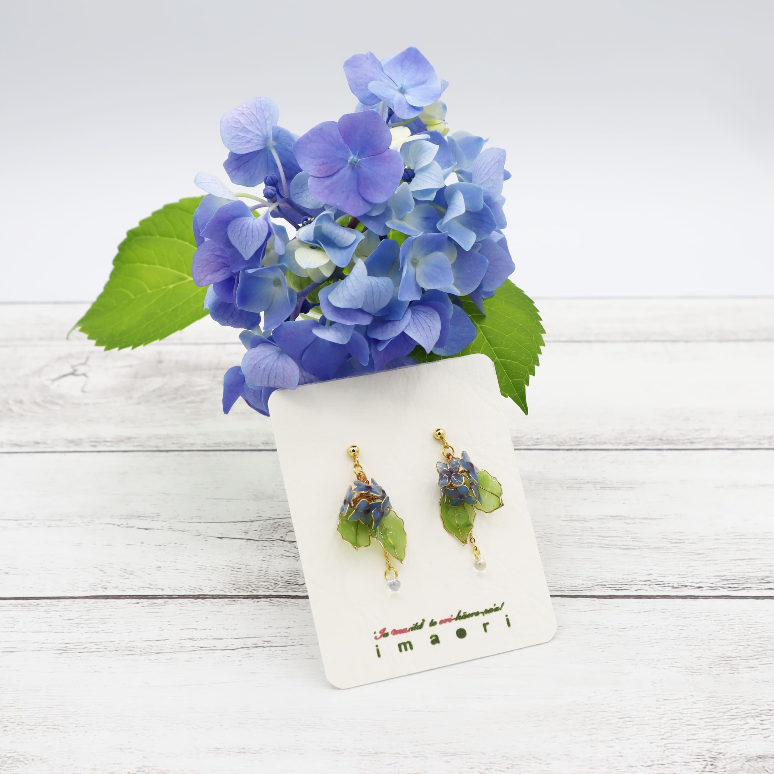 紫陽花ピアス（blue）
