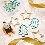 【スタークリップ】クリスマス  2種類10個セット 星 ツリー グリーン ゴールド 冬 ゼムクリップ ペーパークリップ ステーショナリー  ブックマーク ラッピング 文房具 デスクアイテム かわいい