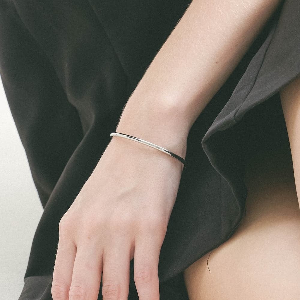 thin simple bangle (silver) #b67 | garcia