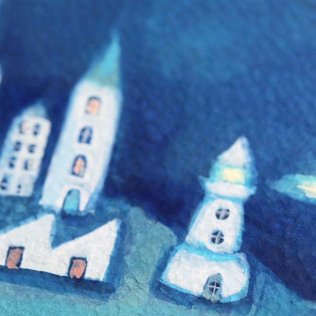 《 HASHIMOTO HIROMI 》額絵「特別なことが何も起こらなくても夜は更けていく」