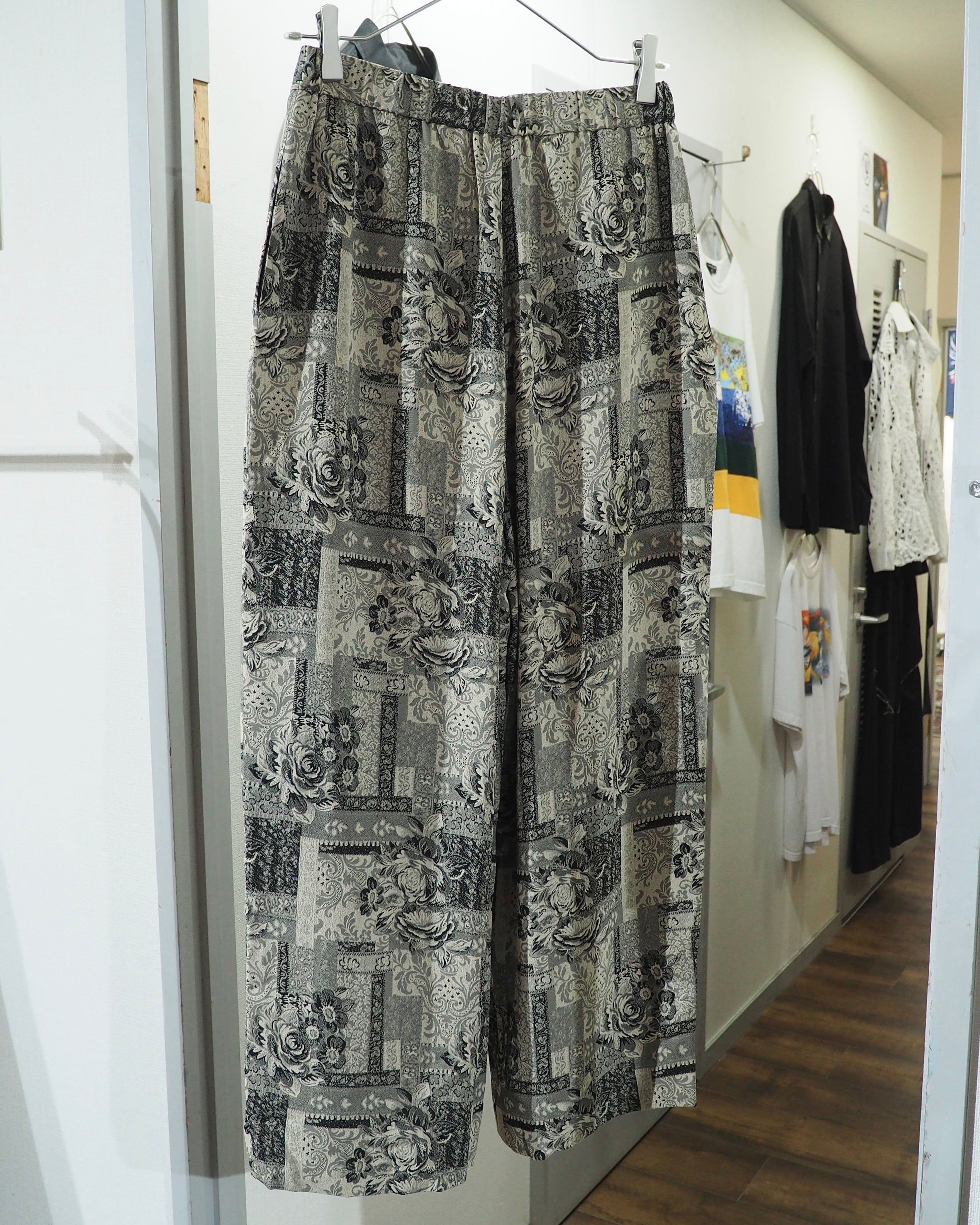 Beautiful Flower × Baroque All Over Pattern Vintage Wide Easy Pants