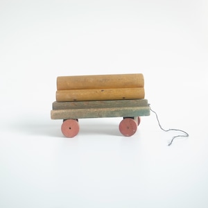 Wooden toy flatcar