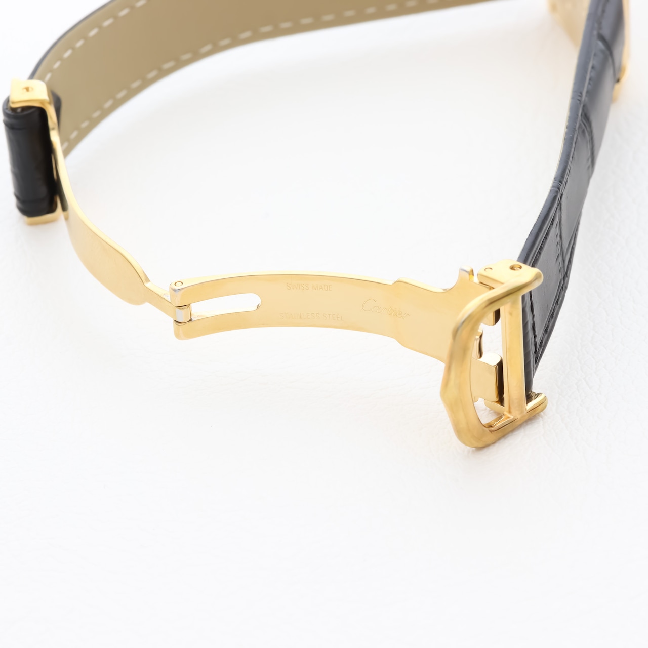 カルティエ タンクフランセーズ MM ゴールド×レザー