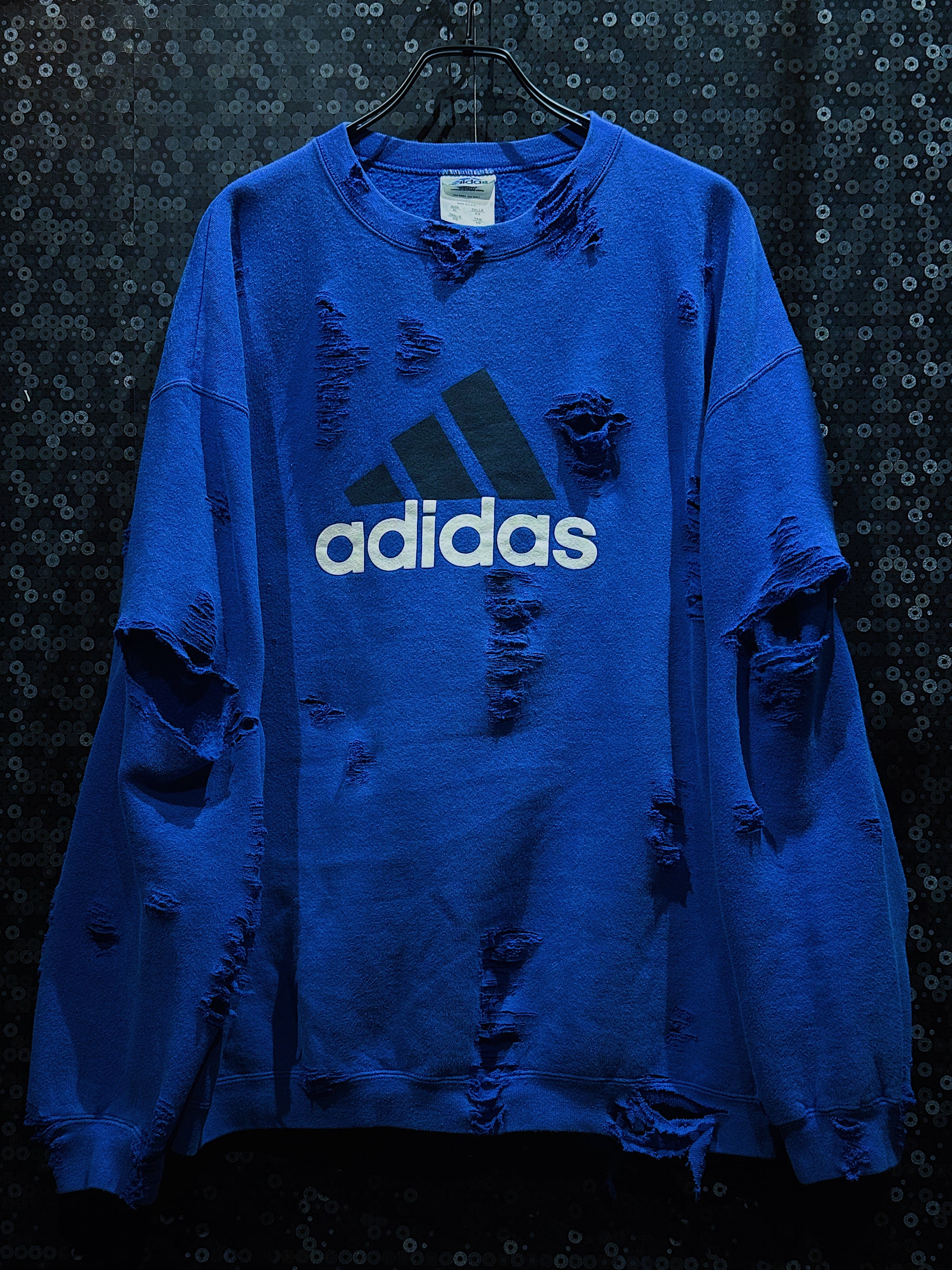 【ÆIEM】original'boro"remake adidas vintage performance logo Blue sweat