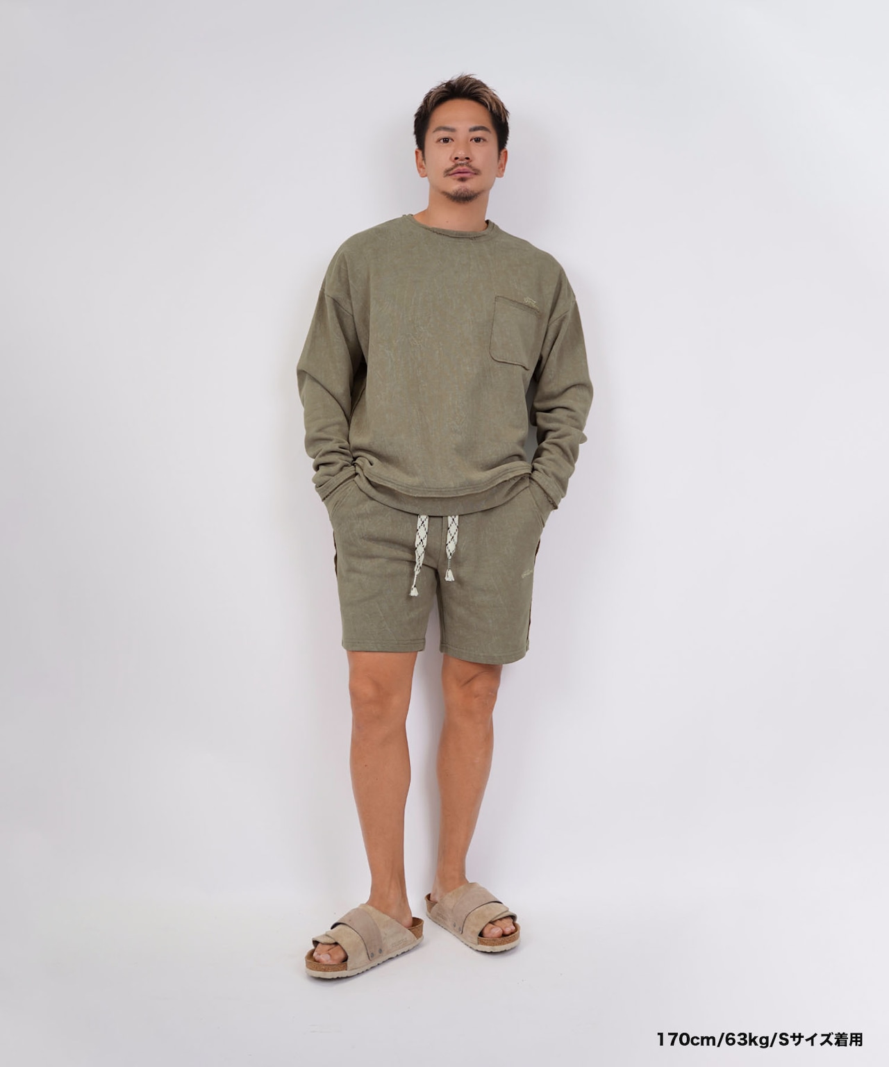 【#Re:room】VINTAGE WASHED PIGMENT SWEAT SHORTS［REP244］