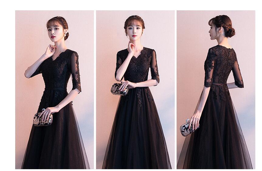 ☆送料無料☆11号(L)☆胸元立体刺繍チュールロングドレス(OPN2328  