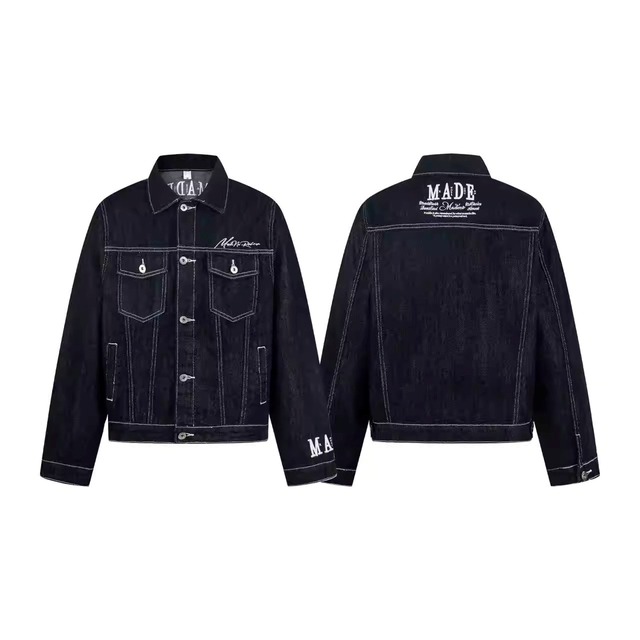 メッセージグラフィックステッチデニムジャケット 1col   R01933