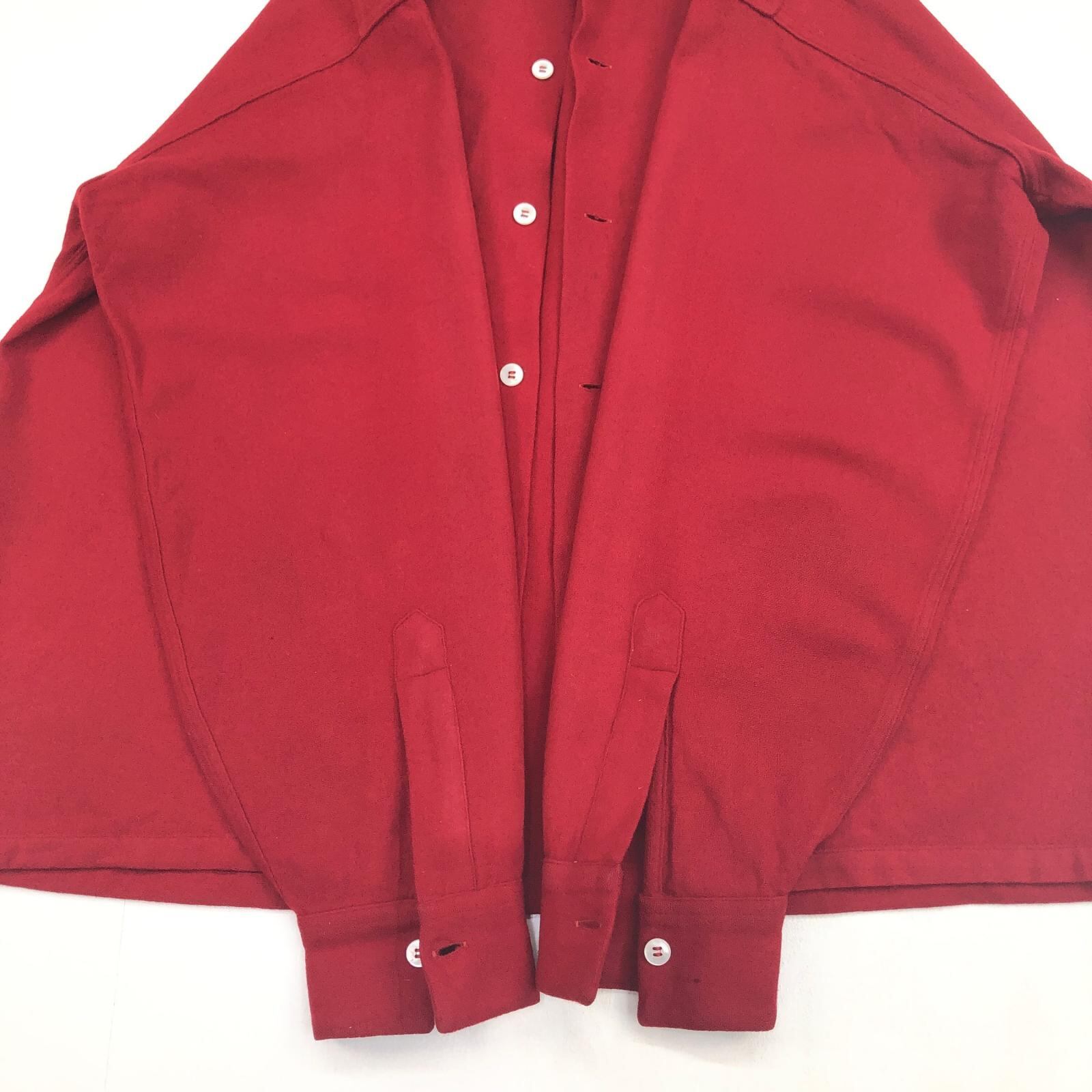 Van Heusen 50年代 オープンカラー ウールシャツ レッド サイズ：XL