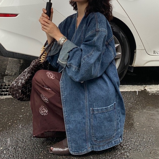 v neck denim jacket 10817