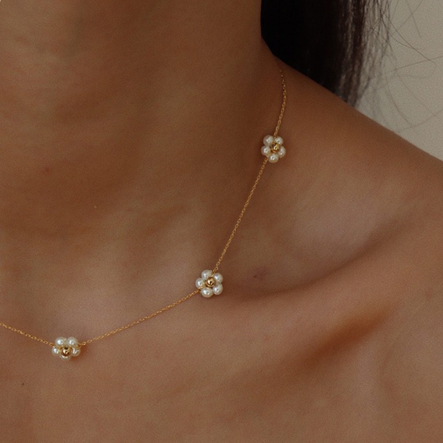 花びらパール　ゴールドネックレス　40806