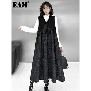Damask Long No-Sleeve Dress【E0458】
