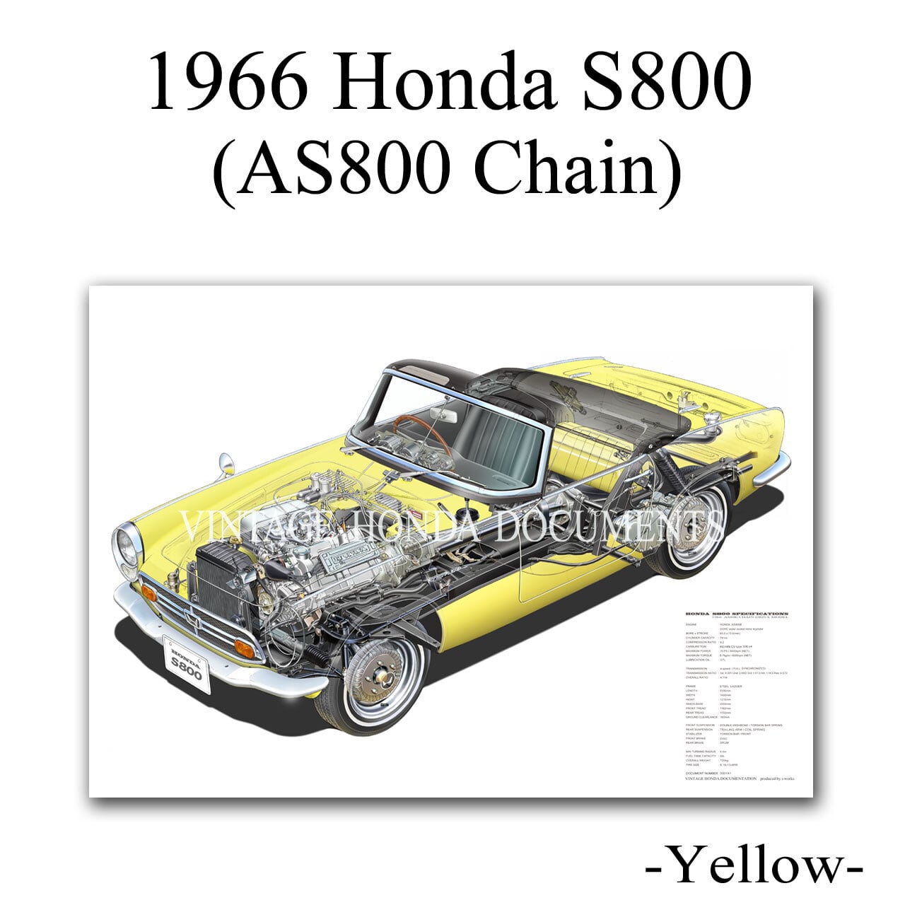 ポスター S800 ライブアクスル ホワイト | Vintage Honda Documents