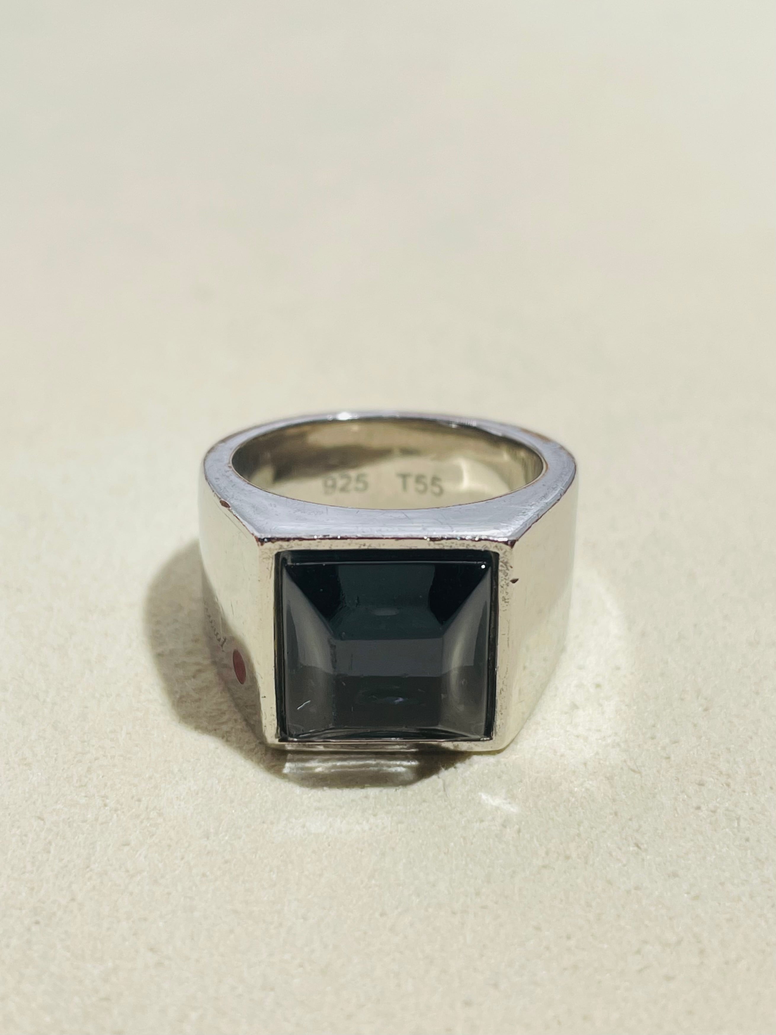Baccarat Crystal Signet Ring #14.5 -France-