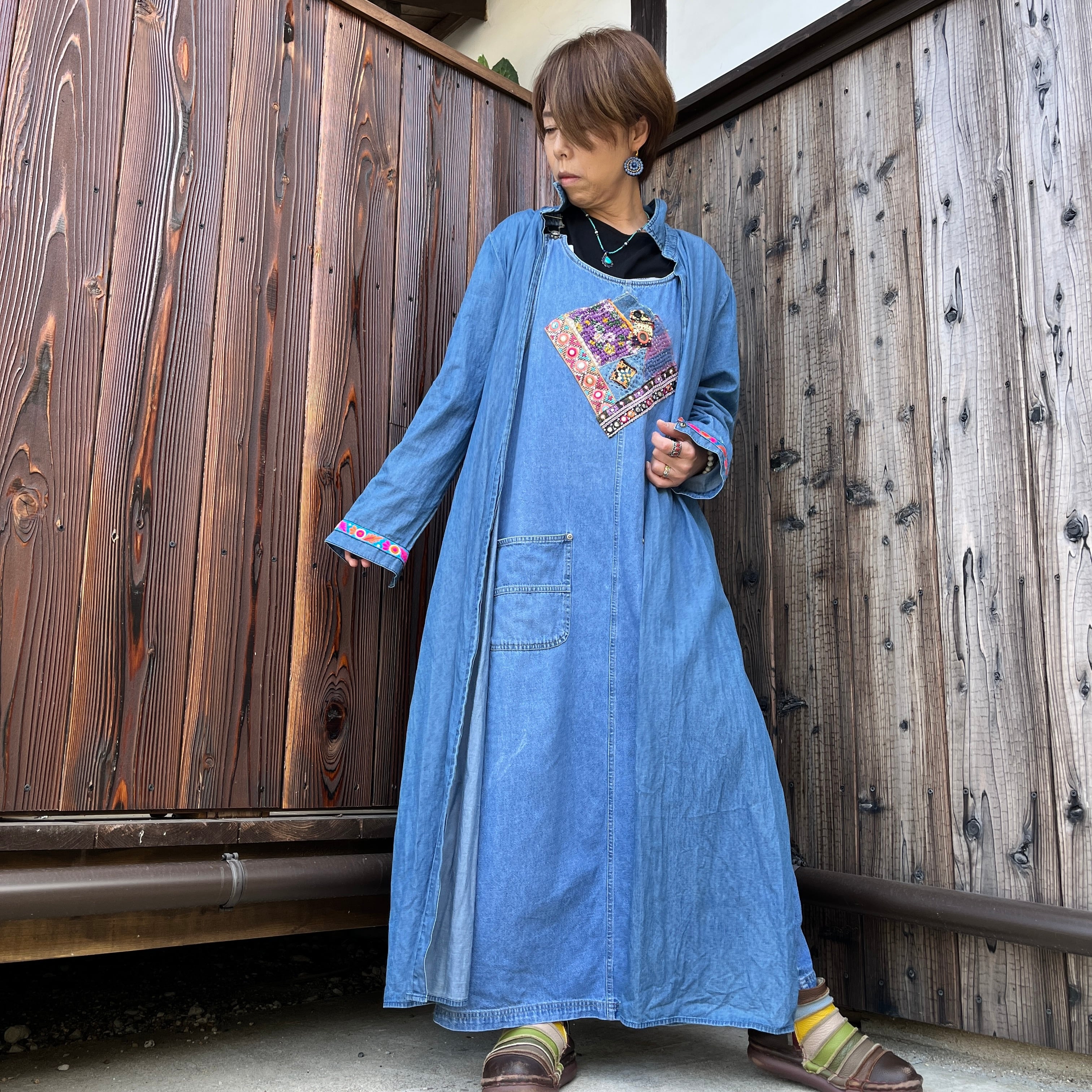 リメイクデニムロングコート | アジアン雑貨ルチュ