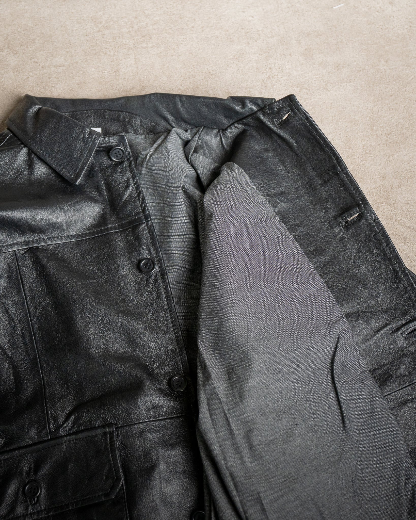 yoused】FRENCH ANTIQUE LEATHER JACKET ユーズド リメイク フレンチ