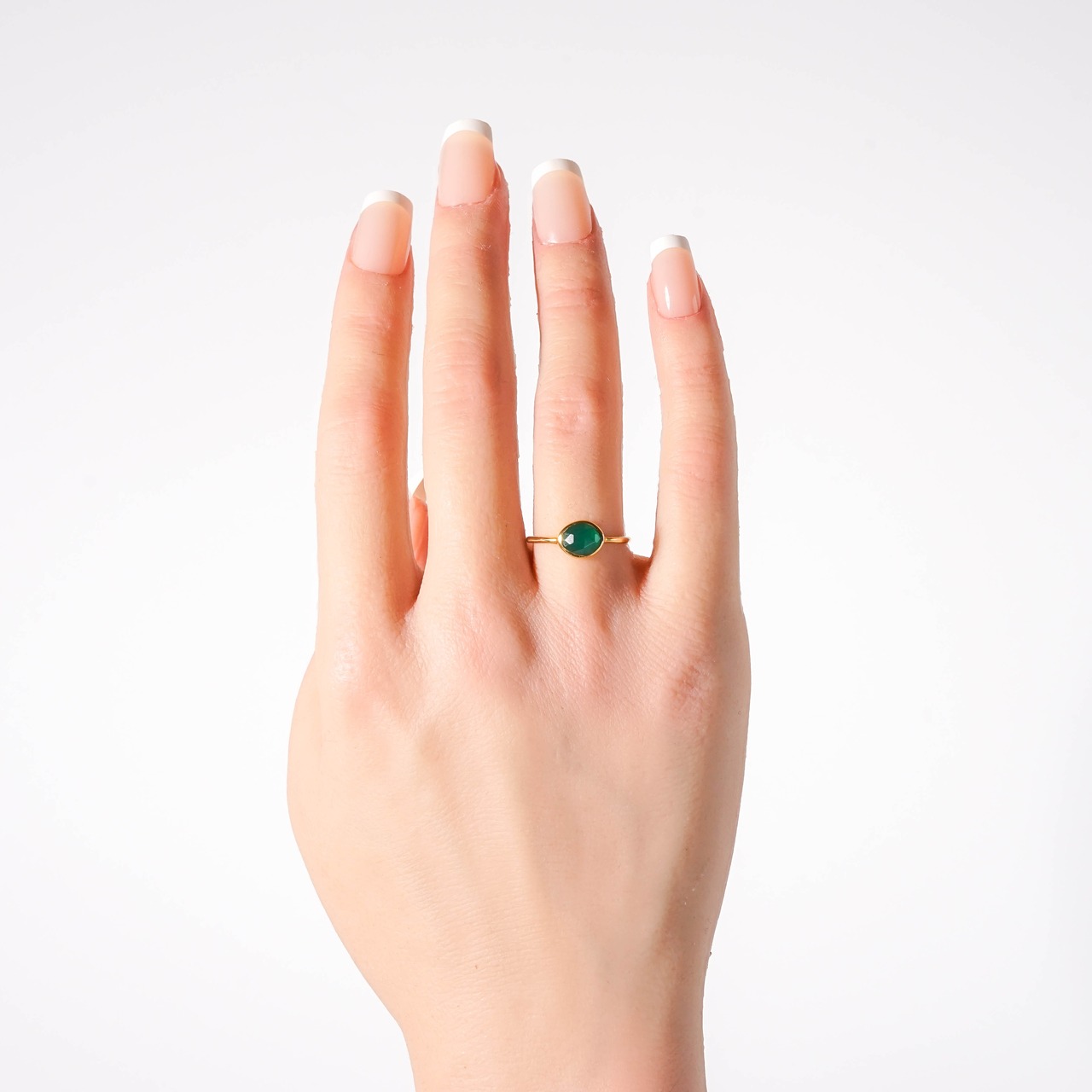 【11号】グリーンオニキス リング（プチ）