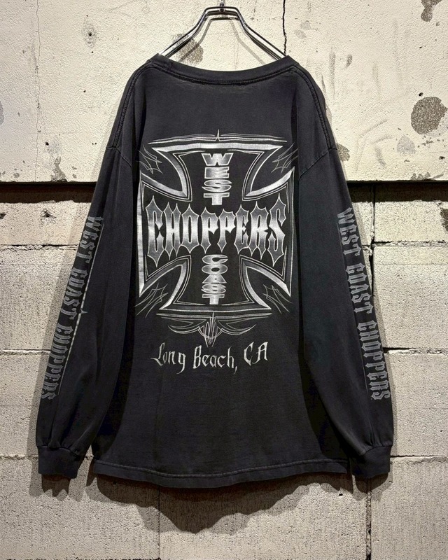 【Caka otto】“WEST COAST CHOPPERS” Iron Cross Logo L/S T-Shirt