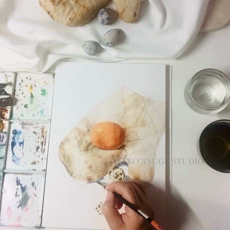 5月スタート　名古屋水彩サロン　花と食品を描く6回コース　2024年5月～2024年10月　