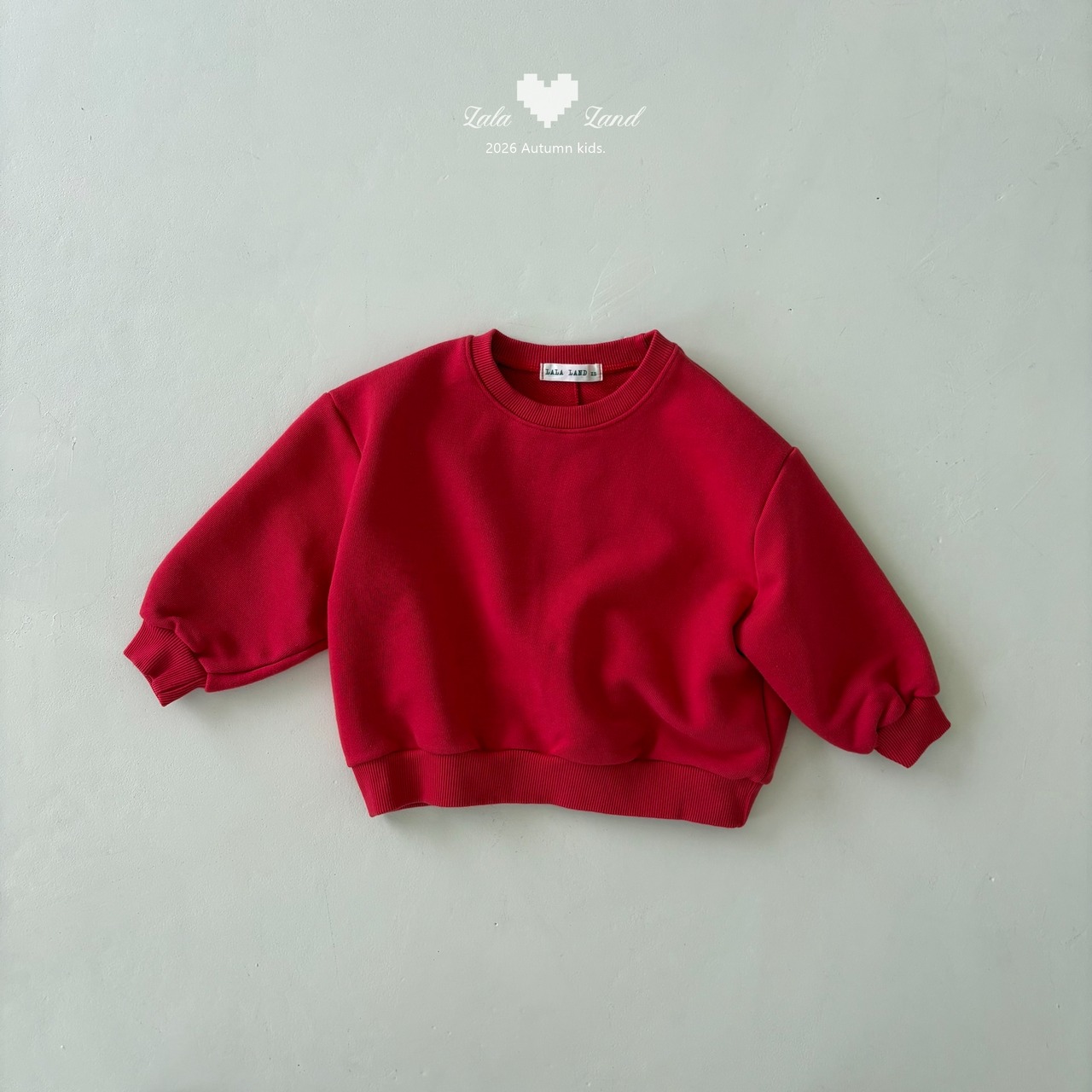韓国子供服 / LALALAND / 26Autumn / ラウンド 切替 スウェット / 秋服 / キッズ *XS~XL*