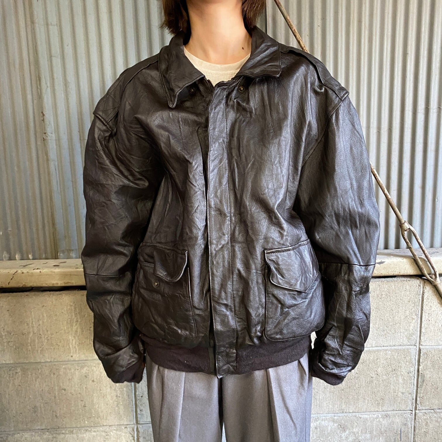 AIRBORNE エアーボーン A-2タイプ 本革 フライト レザージャケット  