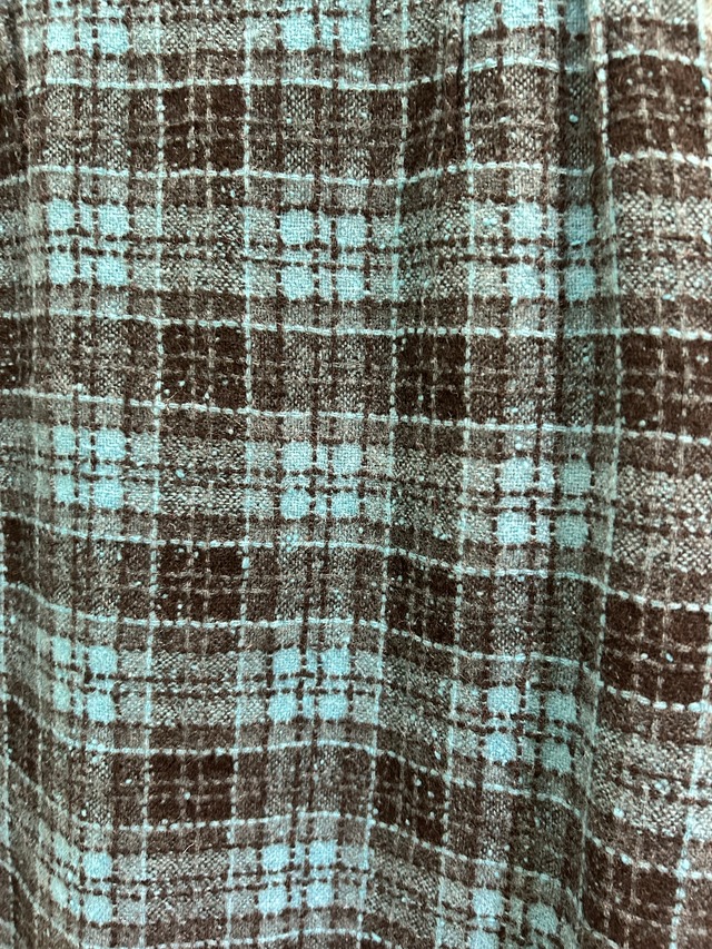 50's blue×black check skirt