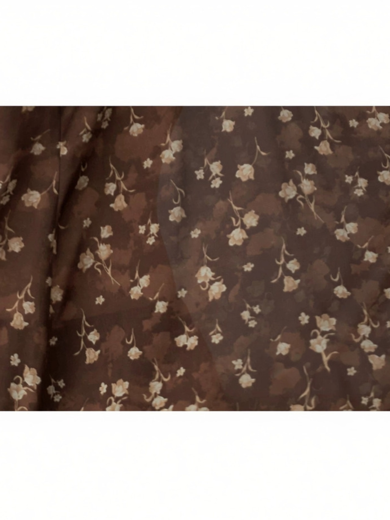 Brun Foncé Floral Chiffon Skirt F0812