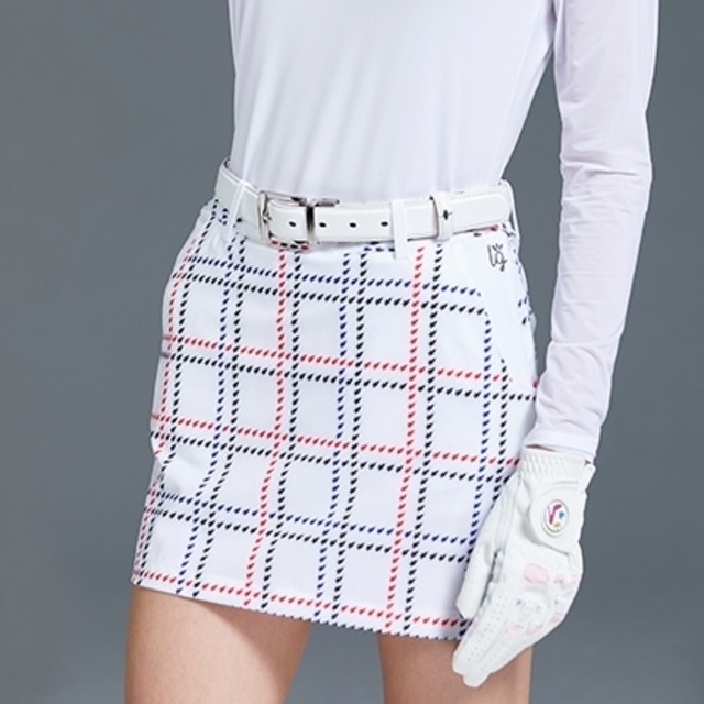 ミニ丈スカート　チェック柄　タイト　おしゃれ　インナーパンツ付き