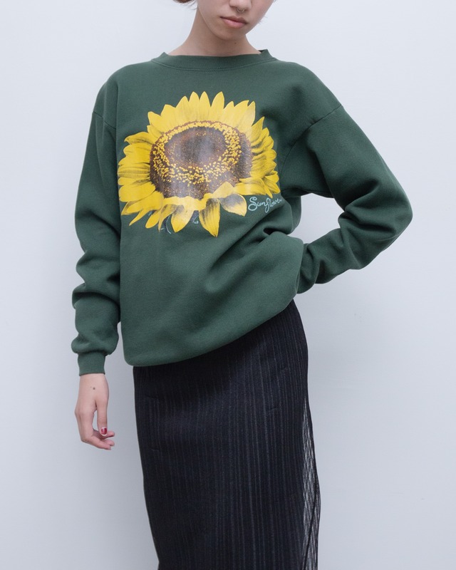 1990s printed sweatshirts "sun flower"