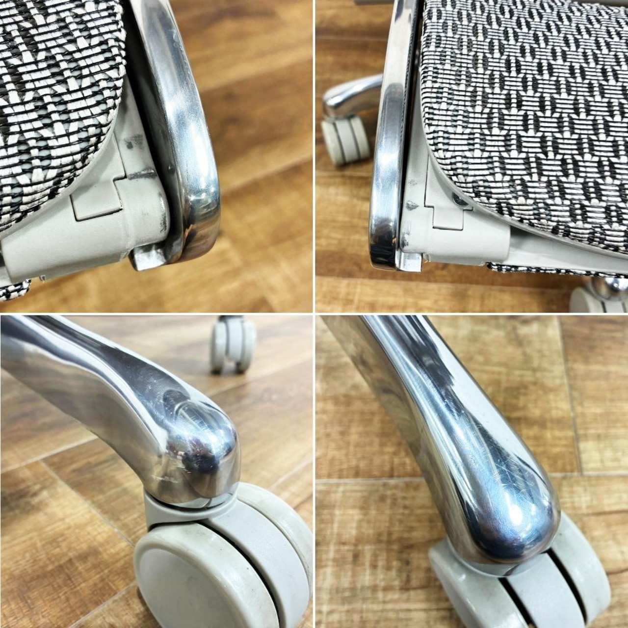 Ergohuman PRO2 Ottoman エルゴヒューマン プロ2 オットマン ホワイト×グレーフレーム フットレスト付き 前傾チルト リクライニング オフィスチェア【中古】【250サイズ】