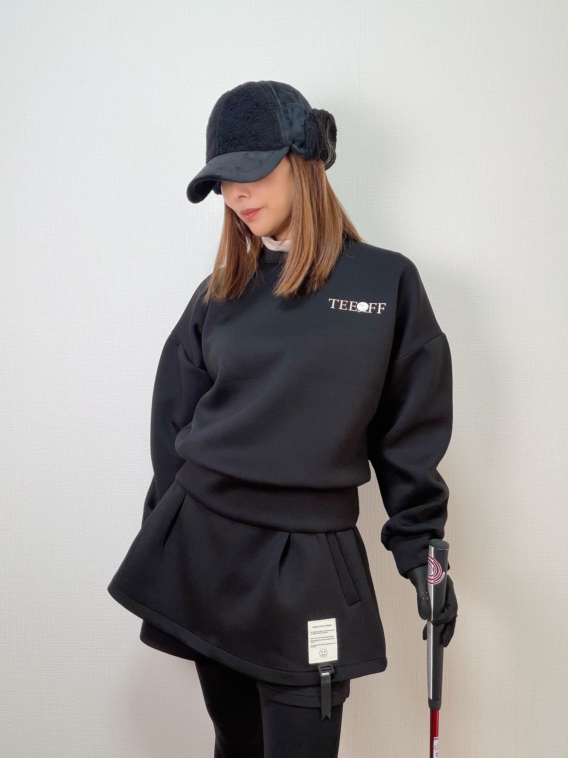 即納＊Teeoff Graphic Golf Sweatshirt （Ivory / Black