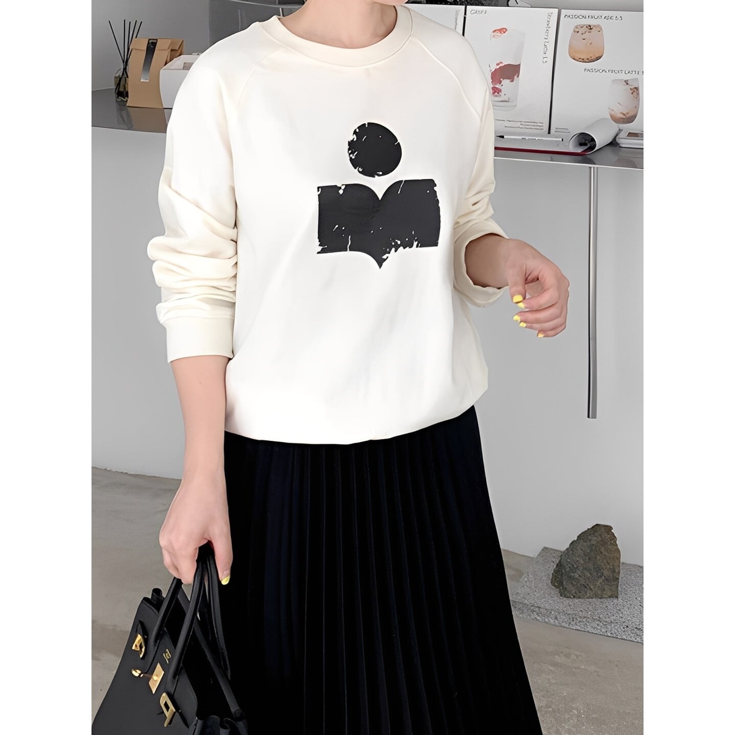 アート風プリントスウェット【M-2XL】 2color RA2912