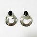 Old 925 Silver Onyx Super Big Pirced Earrings